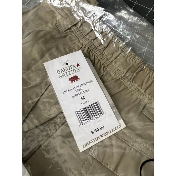 Dakota Grizzly Ladies Roll-Up Adventure Shorts M Khaki Lightweight Casual NEW - Picture 2 of 4